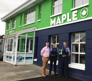 Gardaí in Letterkenny highlight the Defibrilator located outside the offices of Donegal Oil Company on Port Rd. as part of their Community Engagement Project
