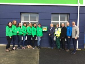 Defibrillator installed on a busy Port Rd., Letterkenny outside the offices of Donegal Oil Company.